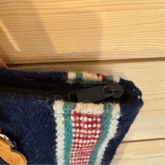 El Paso Saddle Blanket Co Blue Wool Southwestern Tote Bag - Picture 4 of 9